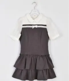 エブリン evelyn ドッキングティアードワンピース opチャコール