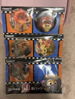 ズートピア 1番くじ　ニックワイルド　缶バッジセット