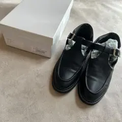 BY Tストラップ リサイクルレザー ローファー ブラック / 37