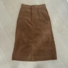 12/29終了【ユニクロ】ブラウン コーデュロイ タイトスカート Sサイズ