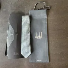 dunhill 幾何学模様 ネクタイ グレーグリーン系 新品未使用