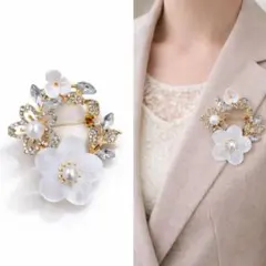 セレモニー パール フラワーブローチ 卒園式 入学式 コサージュ