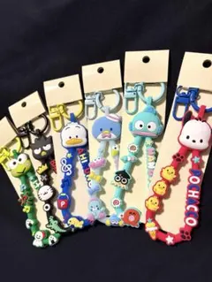 サンリオキャラクター大賞 ラバーコードキーホルダー はぴだんぶい 6点セット