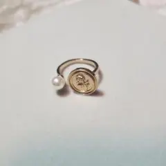 パール付ヴィンテージ風リング