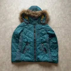 grunge fur hood jacket y2k light blue