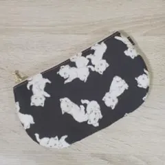 ハンドメイド 16cm フラットポーチ フランシュリッペ うじゃうじゃねこ