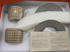エルメス　モザイク　ティーカップ＆ソーサー　ゴールド　マグカップ　2客セット