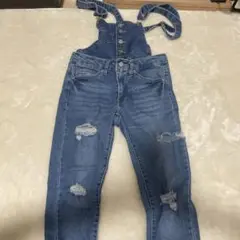 レディース サロペット ダメージ加工