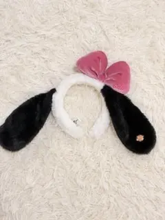 スヌーピー耳カチューシャ ピンクリボン