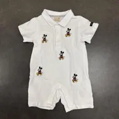 【美品】petit main ミッキーマウス ロンパース 80