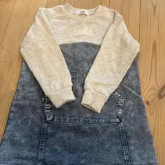 グレー スウェットデニムワンピース 100cm~