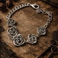 【新品】✨s925玫瑰造型手鍊 美式休閒 風格復古 男女皆宜