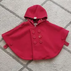 ミキハウス　赤いフリースポンチョ　70〜90cm