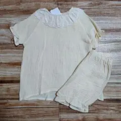新品 未使用 シンプル 襟付き 半袖 パジャマ 女の子 上下 95