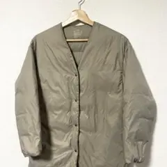 無印良品 軽量 ポケッタブルダウンコート XS-S ベージュ 古着 汚れ？有