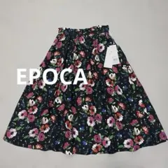 ★新品タグ付き★EPOCA花柄フレアスカート ブラックフラワープリントのサムネイル
