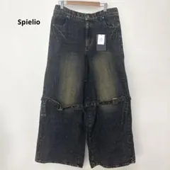 Spielio ワイドパンツ ジーンズアイレットベルテッドデニム　Lサイズ　新品のサムネイル