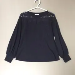 OLIVE des OLIVE レース切替 長袖カットソー ブラックのサムネイル