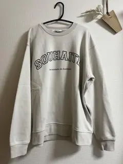 サマンサモスモスブルー　プリントスウェット クルーネック