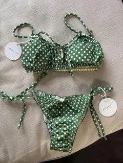 RESELVES ビキニ　新品　タグ付　上下セット　大人気　s ドット　グリーン