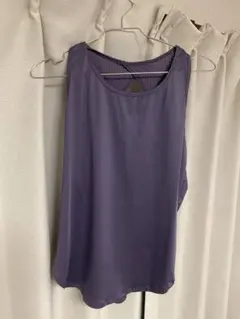 yogacat メッシュバックパープルタンクトップ L
