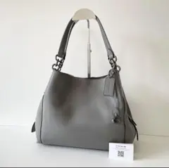 期間限定セール新品未使用COACHグレー レザー ショルダーバッグ