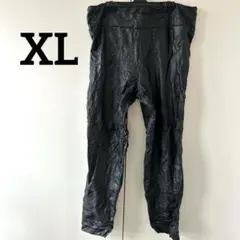 レザー調 ブラック パンツ XL レディース ズボン 黒 ボトムス