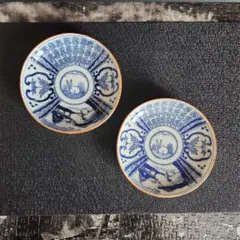 明治　印判皿　月うさぎ 明治後期~大正銅判船と兎図小皿 | 吉祥寺PukuPuku