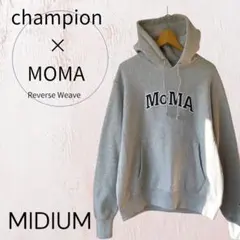 Champion × MoMA リバースウィーブ スウェットパーカー M グレー
