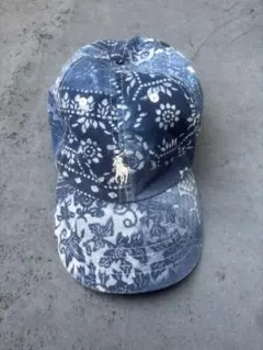 ラルフローレン ペイズリー柄　キャップ　ネイビー　ホワイト　old 値下げ交渉有