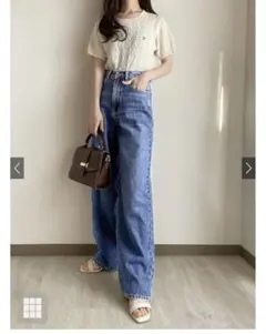 GRL ハイウエストストレートデニムパンツ