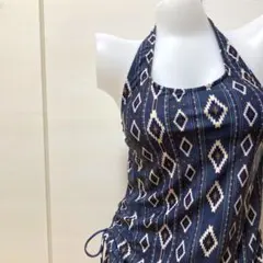 新品未使用　シシベラ　水着　タンキニ　セパレートビキニ　総柄　ネイビー　Lのサムネイル
