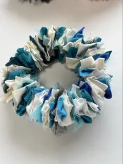 New☆1点のみ☆ラスト☆ハンドメイドスラッシュキルトデニムシュシュ