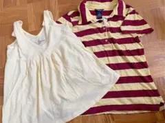 アバクロ　２枚　ロゴ刺繍ポロ　ロゴ刺繍チュニックタンク