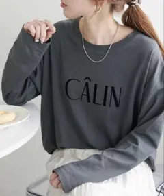 新品未使用 フロッキーロゴロンTシャツ長袖 チャコール Mサイズ ディスコート