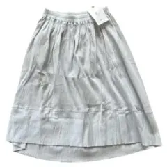 【新品タグ付き】rakiiimu ラキーム デザインギャザースカート ブルーグレ