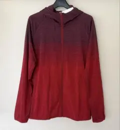 新品★ユニクロ ドライEXフルジップパーカー グラデーションレッド フード付きL