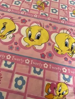☆☆ピンク　ビンテージシーツ　ワーナー　tweety