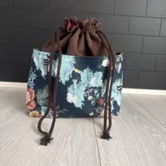 花柄巾着袋 ハンドメイド