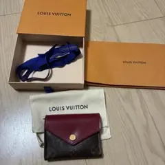 LOUIS VUITTON 三つ折り財布 ブラウン/レッド