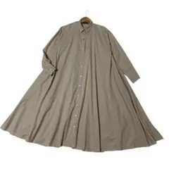 美品　mizuiroind シャツ　フレアワンピース　ロング丈　ベージュ