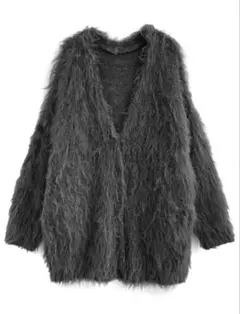 新品未使用タグ付き GRL ウール混ロングシャギーニットカーディガン pm532