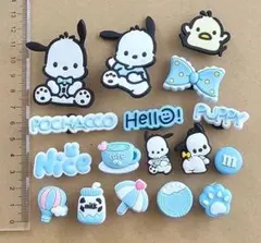 クロックス ジビッツ アクセサリー 　ポチャッコ ブルー 17点セットのサムネイル