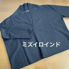 mizuiro ind スキッパーカラーストライププルオーバー　薄手　短丈