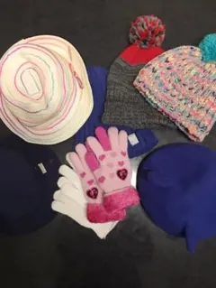 女の子 帽子手袋8点セット