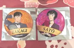 名探偵コナン アニメ展 缶バッジB 高木渉 佐藤美和子