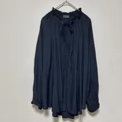 De bon coer 長袖 ブラウス ネイビー フリルのサムネイル