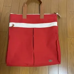 LACOSTE トートバッグ レッド