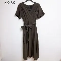 N.O.R.C カシュクールワンピース 半袖 ブラウンのサムネイル
