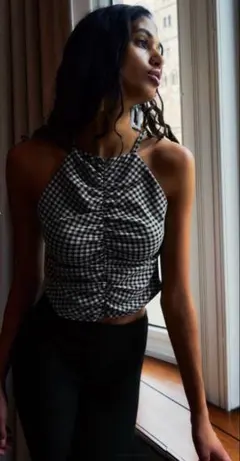 ハイネック ロングワンピース